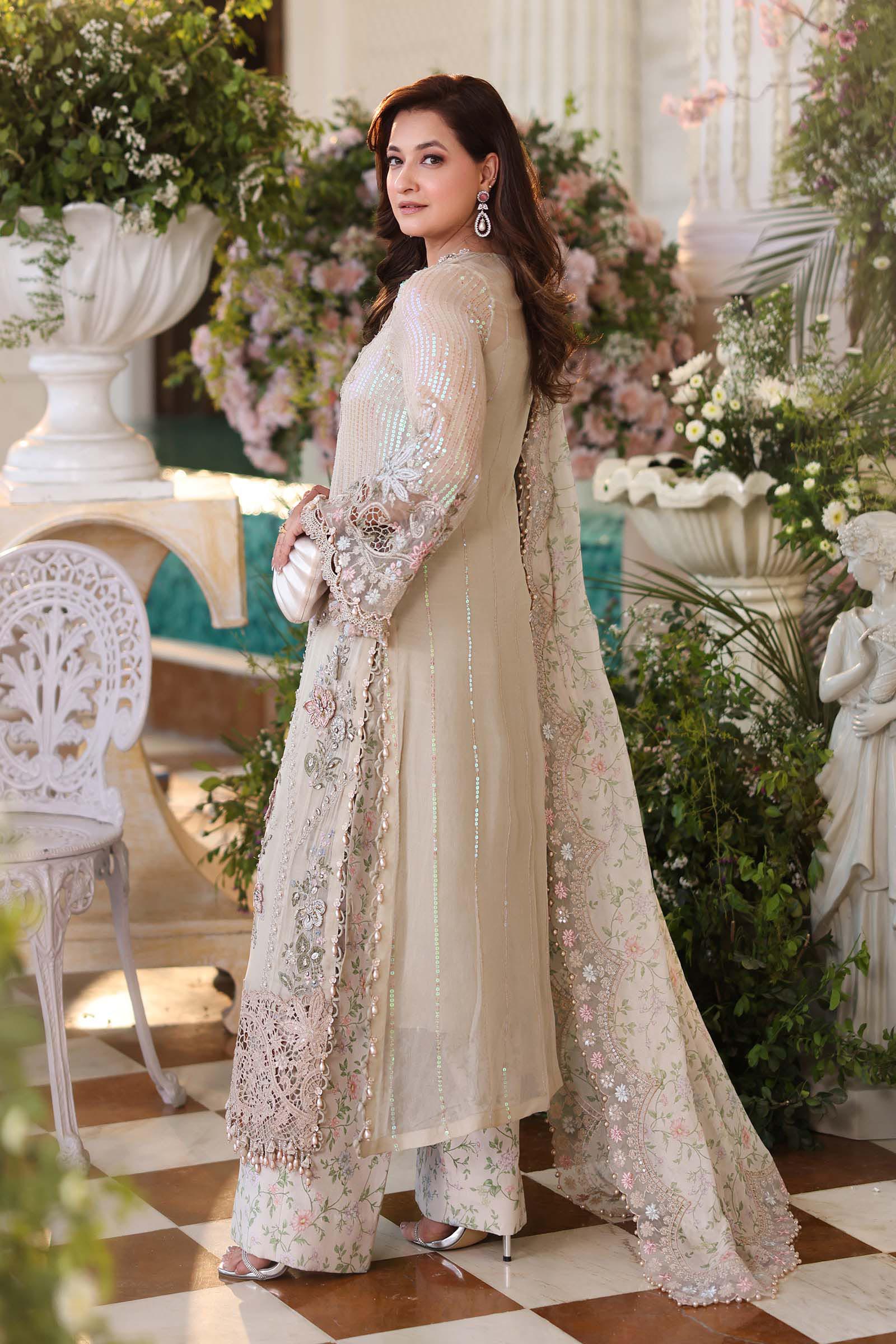 MARIA B CHIFFON MPC-26-107-Ivory Beige