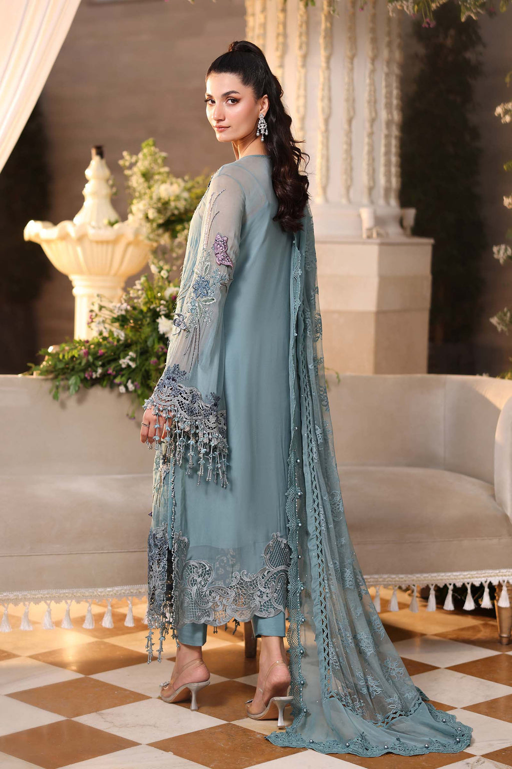 MARIA B CHIFFON MPC-26-106-Slate Blue
