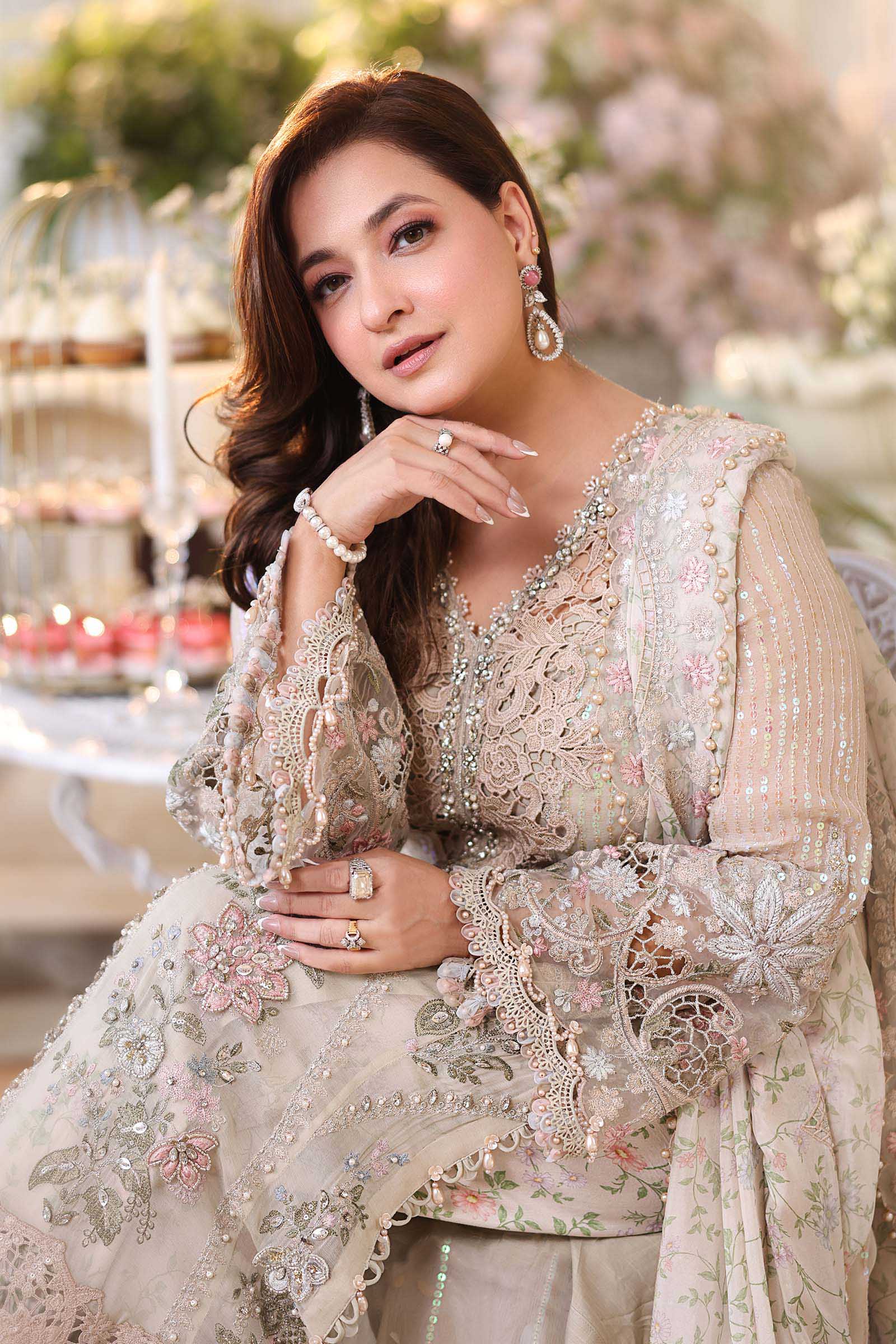 MARIA B CHIFFON MPC-26-107-Ivory Beige