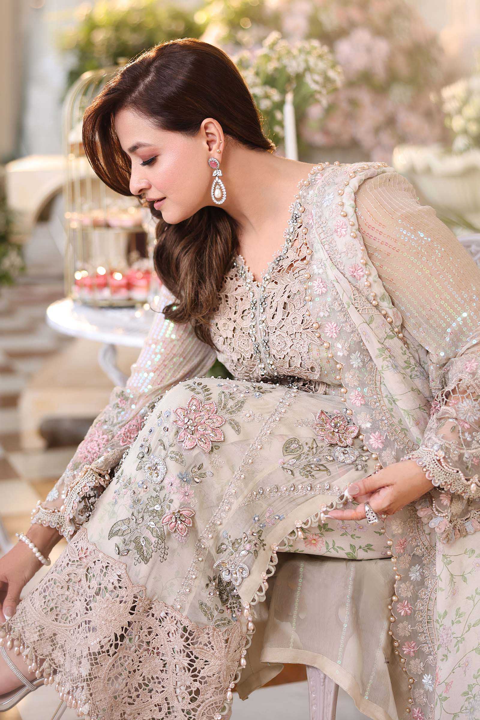 MARIA B CHIFFON MPC-26-107-Ivory Beige
