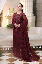 MARIA B CHIFFON MPC-26-108-Burgundy