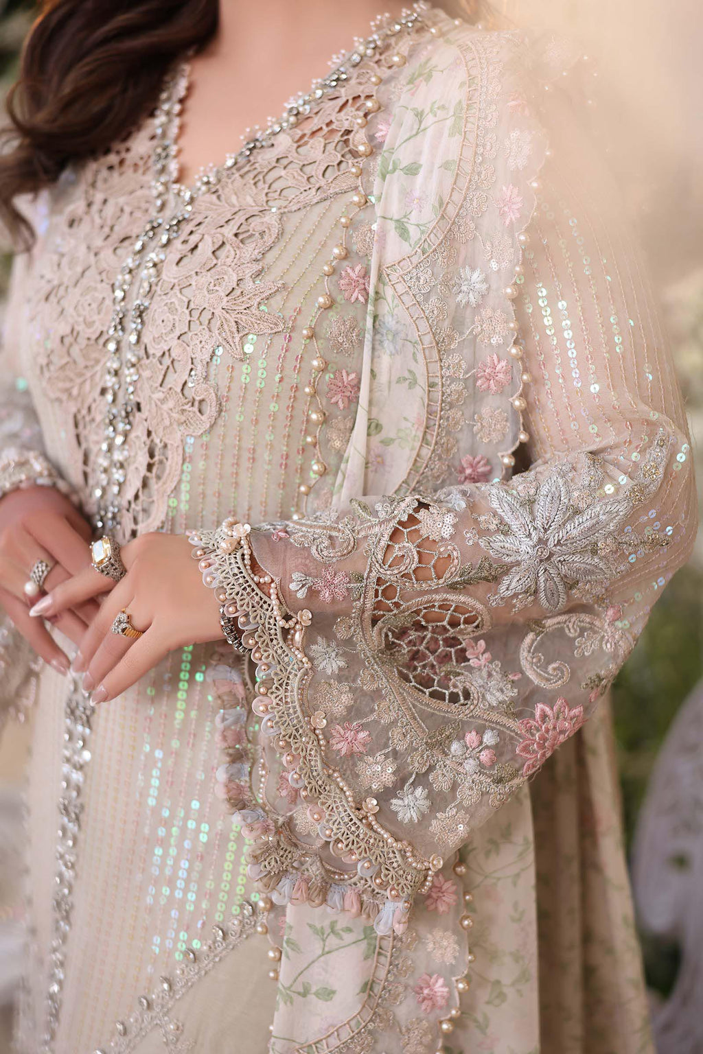 MARIA B CHIFFON MPC-26-107-Ivory Beige