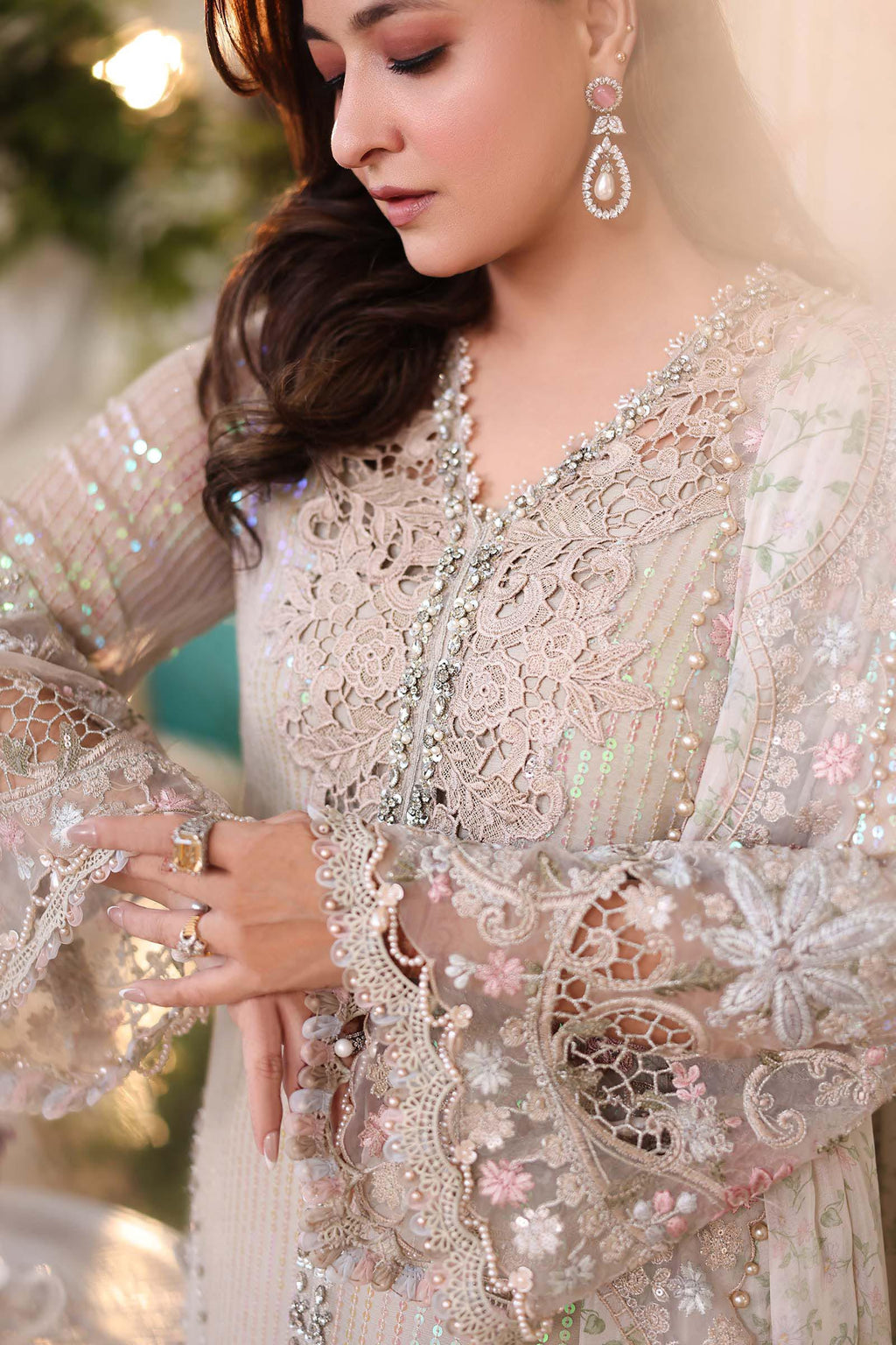 MARIA B CHIFFON MPC-26-107-Ivory Beige