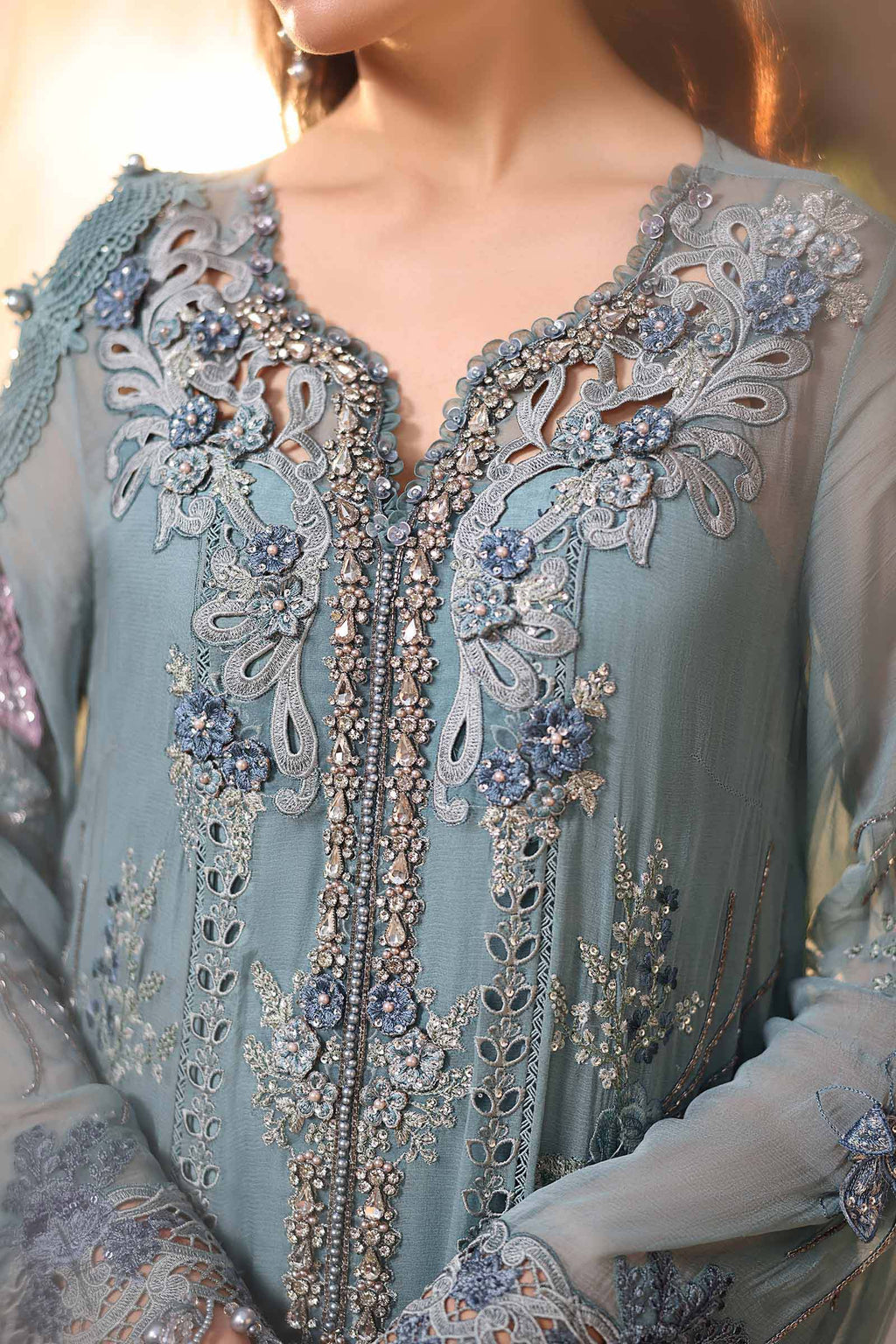 MARIA B CHIFFON MPC-26-106-Slate Blue