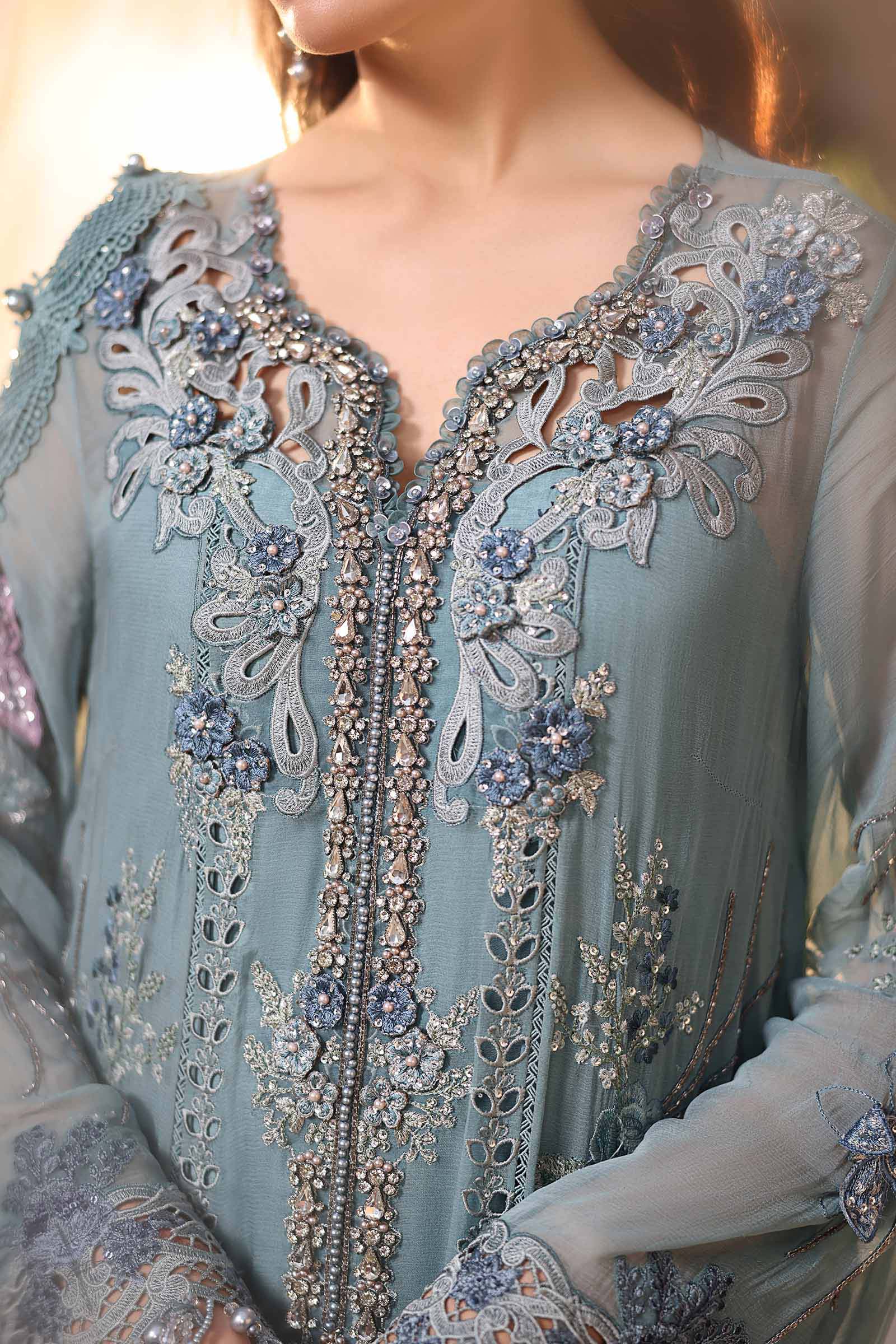 MARIA B CHIFFON MPC-26-106-Slate Blue