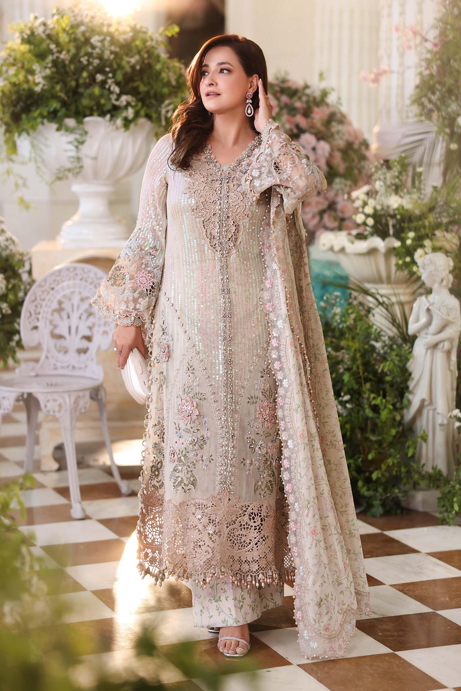 MARIA B CHIFFON MPC-26-107-Ivory Beige