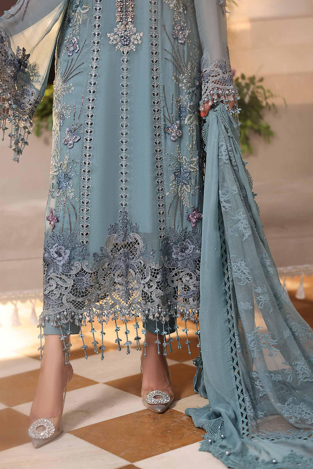 MARIA B CHIFFON MPC-26-106-Slate Blue