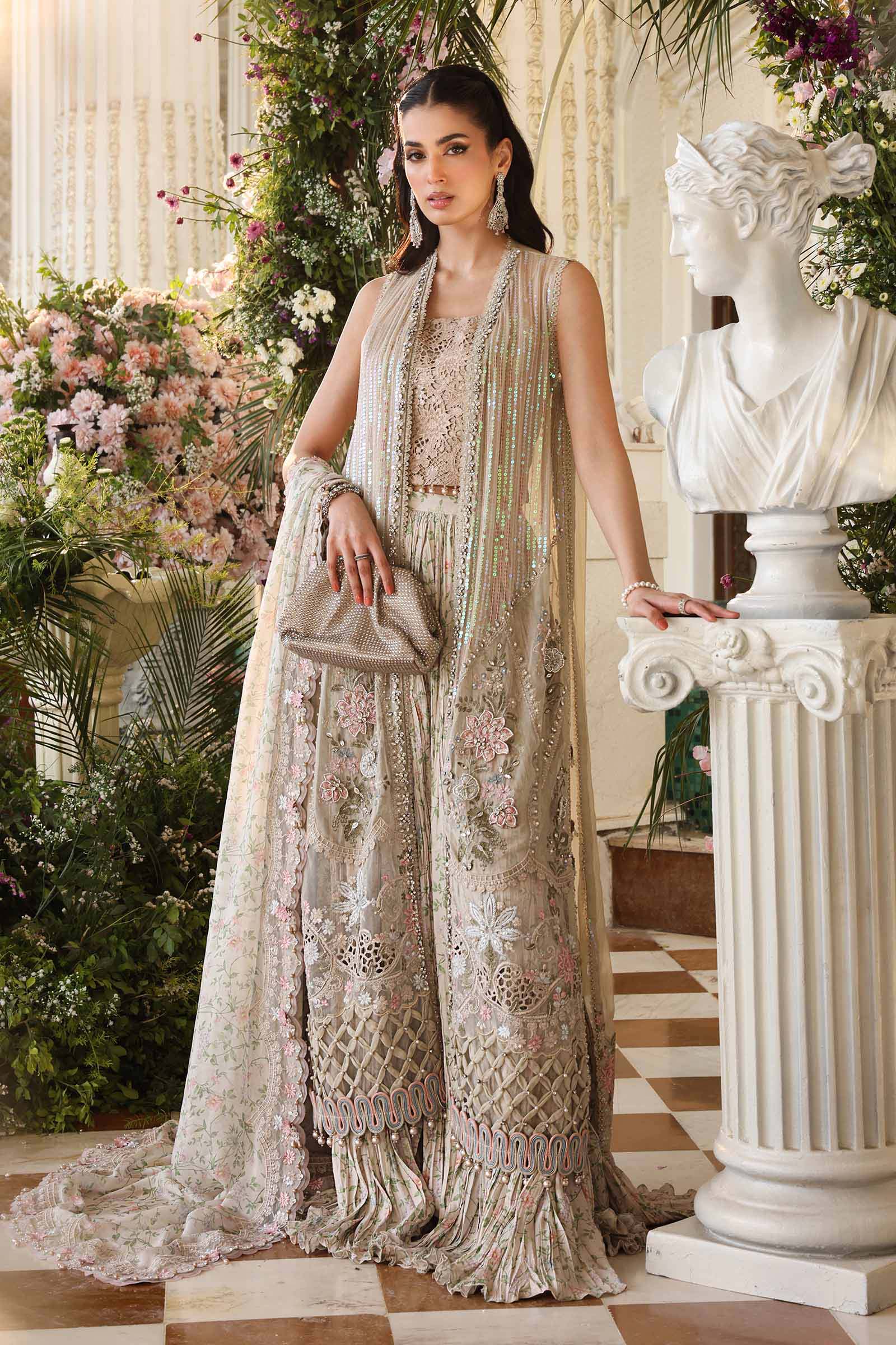 MARIA B CHIFFON MPC-26-107-Ivory Beige